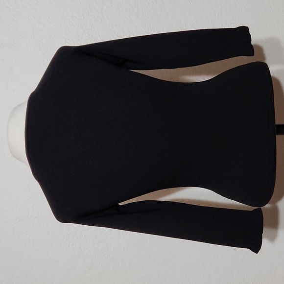 Classiques Entier Black V-Neck Flower Design Qtr. Sleeve Sweater Sz. XS - Picture 6 of 8